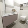 Mondiaz OLAN Toiletmeubel 100x30x40cm met 1 kraangaten 1 lades smoke mat Wastafel Lex links Solid Surface Wit FK75342511 - Thumbnail 2