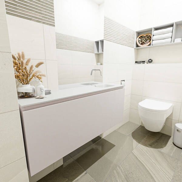 Mondiaz OLAN Toiletmeubel 120x30x40cm met 0 kraangaten 1 lades linen mat Wastafel Lex rechts Solid Surface Zwart FK75342984