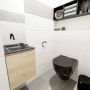 Mondiaz OLAN Toiletmeubel 40x30x40cm met 0 kraangaten 1 lades washed oak mat Wastafel Lex links Solid Surface Zwart FK75343016 - Thumbnail 2