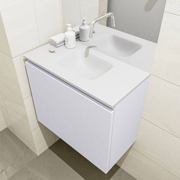 Mondiaz OLAN Toiletmeubel 60x30x40cm met 0 kraangaten 1 lades cale mat Wastafel Lex midden Solid Surface Zwart FK75342991