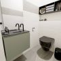 Mondiaz OLAN Toiletmeubel 60x30x40cm met 1 kraangaten 1 lades army mat Wastafel Lex midden Solid Surface Zwart FK75342874 - Thumbnail 2