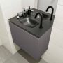 Mondiaz OLAN Toiletmeubel 60x30x40cm met 1 kraangaten 1 lades dark grey mat Wastafel Lex midden Solid Surface Zwart FK75342816 - Thumbnail 2