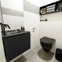 Mondiaz OLAN Toiletmeubel 60x30x40cm met 1 kraangaten 1 lades urban mat Wastafel Lex links Solid Surface Zwart FK75342789 - Thumbnail 2
