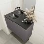 Mondiaz OLAN Toiletmeubel 80x30x40cm met 0 kraangaten 1 lades dark grey mat Wastafel Lex links Solid Surface Zwart FK75342825 - Thumbnail 2