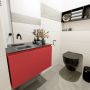 Mondiaz OLAN Toiletmeubel 80x30x40cm met 0 kraangaten 1 lades fire mat Wastafel Lex links Solid Surface Zwart FK75342941 - Thumbnail 2
