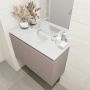 Mondiaz OLAN Toiletmeubel 80x30x40cm met 0 kraangaten 1 lades smoke mat Wastafel Lex midden Solid Surface Zwart FK75342852 - Thumbnail 2