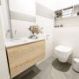 Mondiaz OLAN Toiletmeubel 80x30x40cm met 0 kraangaten 1 lades washed oak mat Wastafel Lex links Solid Surface Wit FK75342680 - Thumbnail 2