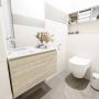 Mondiaz OLAN Toiletmeubel 80x30x40cm met 1 kraangaten 1 lades light brown grey mat Wastafel Lex links Solid Surface Wit FK75342737 - Thumbnail 2