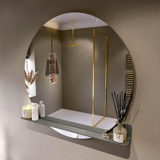 Mondiaz SPOT Badkamerspiegel rond 110cm spiegelplanchet kleur Smoke SPOTPLNCHT110SMO