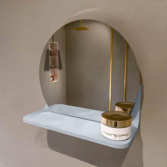 Mondiaz SPOT Badkamerspiegel rond 30cm spiegelplanchet kleur Clay SPOTPLNCHT30CLA