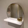 Mondiaz SPOT Badkamerspiegel rond 30cm spiegelplanchet kleur Talc SPOTPLNCHT30TAL - Thumbnail 2