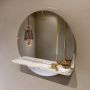 Mondiaz SPOT Badkamerspiegel rond 50cm spiegelplanchet kleur Frappe SPOTPLNCHT50FRA - Thumbnail 2