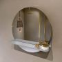 Mondiaz SPOT Badkamerspiegel rond 50cm spiegelplanchet kleur Plata SPOTPLNCHT50PLA - Thumbnail 2