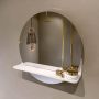 Mondiaz SPOT Badkamerspiegel rond 50cm spiegelplanchet kleur Talc SPOTPLNCHT50TAL - Thumbnail 2