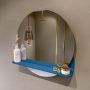 Mondiaz SPOT Badkamerspiegel rond 60cm spiegelplanchet kleur Jeans SPOTPLNCHT60JEA - Thumbnail 2