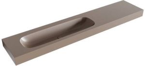 Mondiaz STOR LARGE Smoke vrijhangende wastafel 220cm links rand 12cm XM49834Smoke