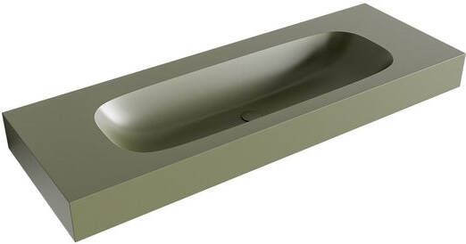 Mondiaz STOR MEDIUM Army vrijhangende wastafel 130cm midden rand 12cm XM49773Army