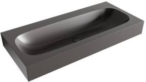 Mondiaz STOR MEDIUM Darkgrey vrijhangende wastafel 100cm midden rand 12cm XM49770Darkgrey