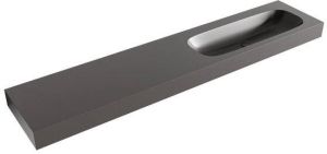 Mondiaz STOR MEDIUM Darkgrey vrijhangende wastafel 220cm rechts rand 12cm XM49808Darkgrey