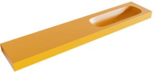 Mondiaz STOR MEDIUM Ocher vrijhangende wastafel 230cm rechts rand 12cm XM49809Ocher