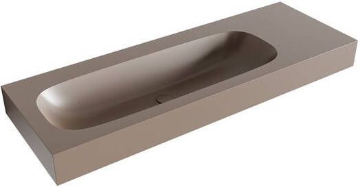 Mondiaz STOR MEDIUM Smoke vrijhangende wastafel 130cm links rand 12cm XM49788Smoke