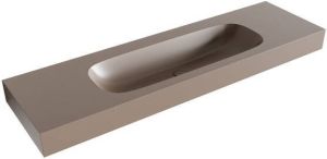Mondiaz STOR MEDIUM Smoke vrijhangende wastafel 160cm midden rand 12cm XM49776Smoke