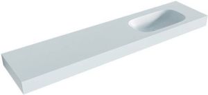 Mondiaz STOR SMALL Clay vrijhangende wastafel 200cm rechts rand 12cm XM49766Clay