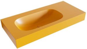 Mondiaz STOR SMALL Ocher vrijhangende wastafel 100cm links rand 12cm XM49742Ocher
