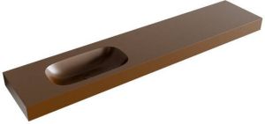 Mondiaz STOR SMALL Rust vrijhangende wastafel 220cm links rand 12cm XM49754Rust