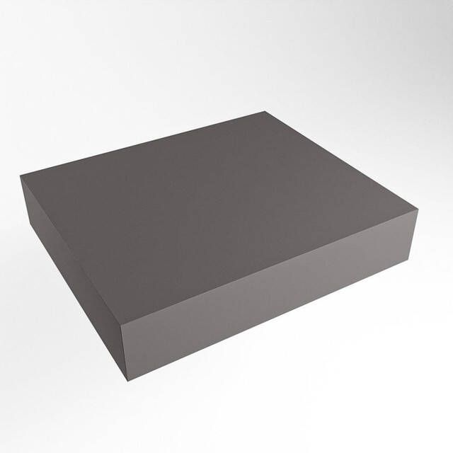 Mondiaz TOP 51 Topblad 40x51x12cm geschikt voor afdekplaat Solid surface Dark Grey TOP51-40X12DG