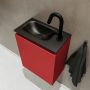 Mondiaz TURE Fonteinset 40x23x50cm 1 kraangat 1 deur fire mat Wasbak links Solid Surface Zwart FK75341536 - Thumbnail 2