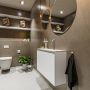 Mondiaz TURE Fonteinset 80x23x50cm 1 kraangat 2 deuren talc mat Wasbak midden Solid Surface Wit FK75341013 - Thumbnail 2