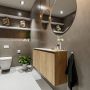 Mondiaz TURE Toiletmeubel 120x23x50cm met 0 kraangaten 2 deuren washed oak mat Wastafel Eden links Solid Surface Wit FK75341298 - Thumbnail 2