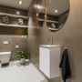 Mondiaz TURE Toiletmeubel 40x23x50cm met 0 kraangaten 1 deuren talc mat Wastafel Eden links Solid Surface Zwart FK75341363 - Thumbnail 2