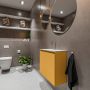 Mondiaz TURE Toiletmeubel 60x23x50cm met 0 kraangaten 2 deuren ocher mat Wastafel Eden midden Solid Surface Zwart FK75341512 - Thumbnail 2