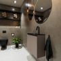Mondiaz TURE Toiletmeubel 60x23x50cm met 1 kraangaten 2 deuren smoke mat Wastafel Eden midden Solid Surface Zwart FK75341453 - Thumbnail 2