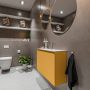 Mondiaz TURE Toiletmeubel 80x23x50cm met 0 kraangaten 2 deuren ocher mat Wastafel Eden midden Solid Surface Wit FK75341164 - Thumbnail 2
