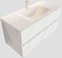 Mondiaz VICA Badkamermeubelset 100cm 2 lades wasbak Cloud midden 1 kraangat solid surface carrara marmer PC75341587 - Thumbnail 1
