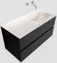 Mondiaz VICA Badkamermeubelset 100cm 2 lades wasbak Cloud rechts 0 kraangaten solid surface urban PC75341503 - Thumbnail 1