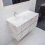 Mondiaz VICA Badkamermeubelset 100cm 2 lades wasbak Moon links 1 kraangat solid surface carrara marmer PC75341556 - Thumbnail 1