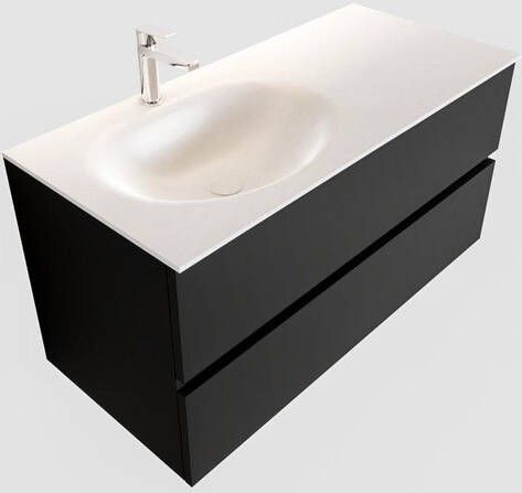 Mondiaz VICA Badkamermeubelset 100cm 2 lades wasbak Moon links 1 kraangat solid surface urban PC75341473