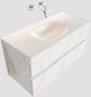 Mondiaz VICA Badkamermeubelset 100cm 2 lades wasbak Moon midden 0 kraangaten solid surface carrara marmer PC75341552 - Thumbnail 1