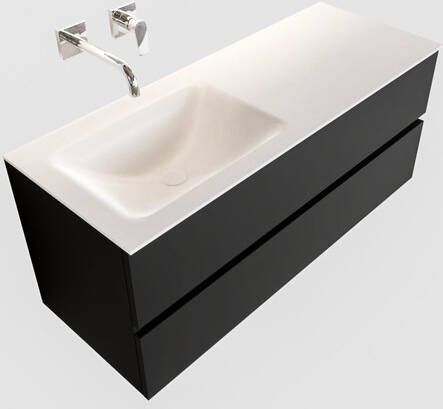 Mondiaz VICA Badkamermeubelset 120cm 2 lades wasbak Cloud links 0 kraangaten solid surface urban PC75341508