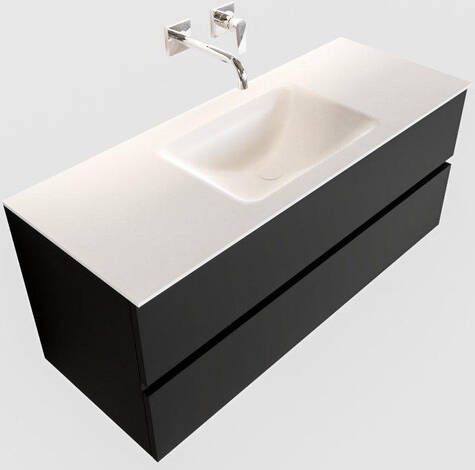 Mondiaz VICA Badkamermeubelset 120cm 2 lades wasbak Cloud midden 0 kraangaten solid surface urban PC75341507