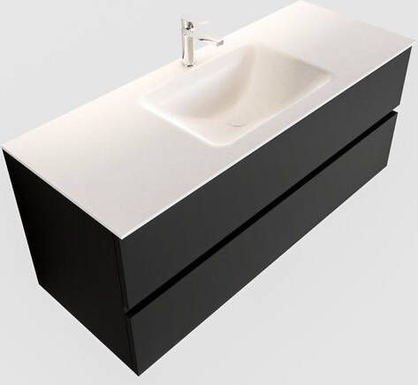 Mondiaz VICA Badkamermeubelset 120cm 2 lades wasbak Cloud midden 1 kraangat solid surface urban PC75341511