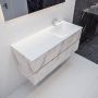 Mondiaz VICA Badkamermeubelset 120cm 2 lades wasbak Cloud rechts 1 kraangat solid surface carrara marmer PC75341596 - Thumbnail 1