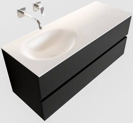 Mondiaz VICA Badkamermeubelset 120cm 2 lades wasbak Moon links 0 kraangaten solid surface urban PC75341476