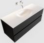 Mondiaz VICA Badkamermeubelset 120cm 2 lades wasbak Moon midden 0 kraangaten solid surface urban PC75341475 - Thumbnail 1