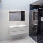 Mondiaz VICA Badkamermeubelset 120cm 2 lades wasbak Moon midden 1 kraangat solid surface talc PC75341024 - Thumbnail 1