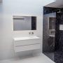 Mondiaz VICA Badkamermeubelset 120cm 2 lades wasbak Moon rechts 0 kraangaten solid surface talc PC75341022 - Thumbnail 1